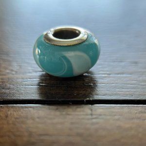 Blue Swirl Bead - 925 Sterling Silver